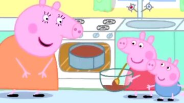 Peppa and George Help Mummy Pig Bake a Cake to Celebrate Daddy Pigs Birthday